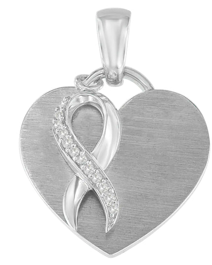 .925 Sterling Silver 1/10 cttw Diamond Heart Pendant Necklace (H-I, I1-I2)