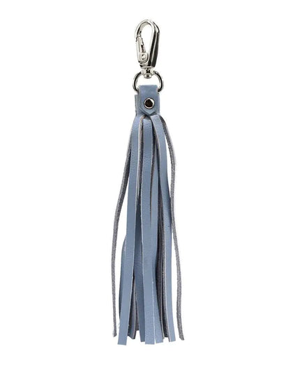 Fringe Power Leather Bag Charm-Serenity/Silver