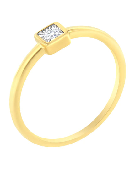 14K Yellow Gold Plated .925 Sterling Silver 1/20 cttw Miracle Set Diamond Promise Ring (J-K Color, I1-I2 Clarity)