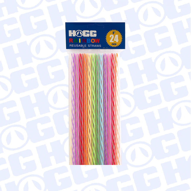HOGG RAINBOW REUSABLE STRAWS 24 PACK