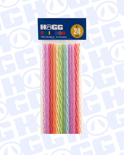 HOGG RAINBOW REUSABLE STRAWS 24 PACK
