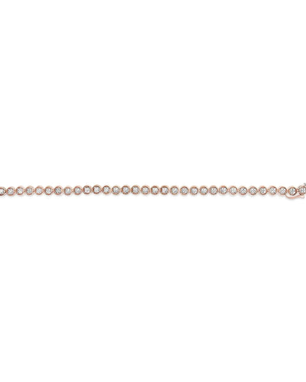 .925 Sterling Silver 1/10 Cttw Diamond Open Circle Beaded Wheel Link Tennis Bracelet (I-J Color, I3 Clarity) - 7.25"