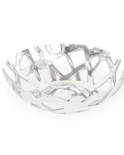 Silver Decorative Modernist Fruit / Bread Tray