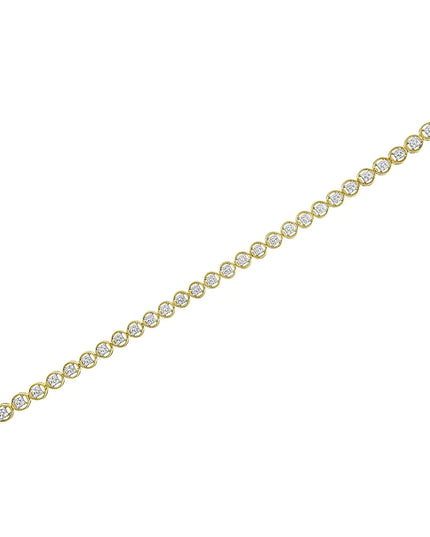 .925 Sterling Silver 1/4 Cttw Diamond 7" Open Circle Wheel Link Tennis Bracelet (I-J Color, I2-I3 Clarity)