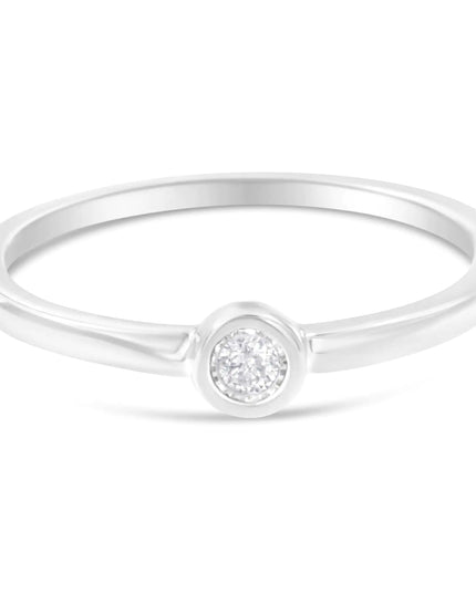 .925 Sterling Silver Miracle-Set Diamond Round Shaped Promise Ring (0.05 Cttw, J-K Color, I1-I2 Clarity)