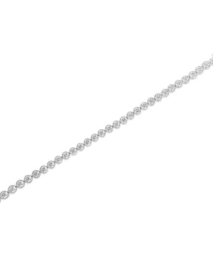 .925 Sterling Silver 1/10 Cttw Diamond Open Circle Wheel Link 7" Tennis Bracelet (I-J Color, I2-I3 Clarity)