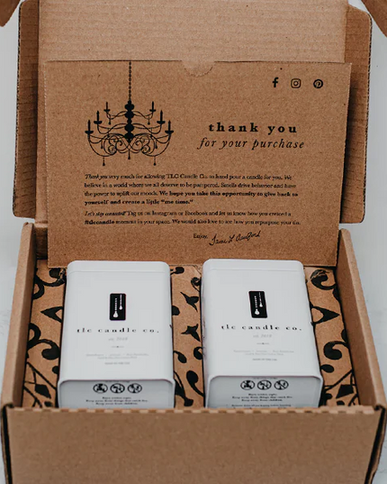 "Holiday" By the Fire and Woodland Chateau Luxury 2-Wick Soy Candle Gift Sets