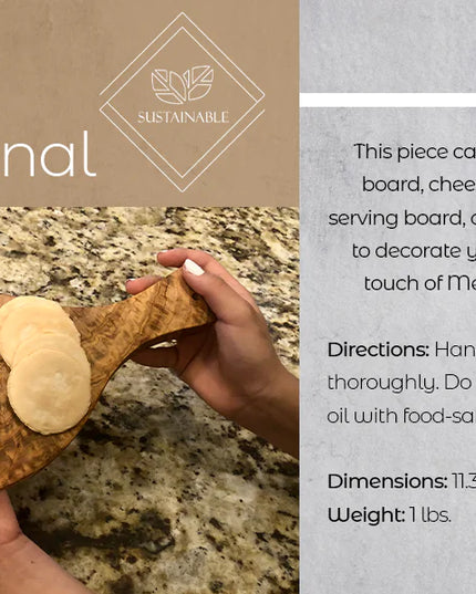 Original Olive Wood Cutting Board with Handle