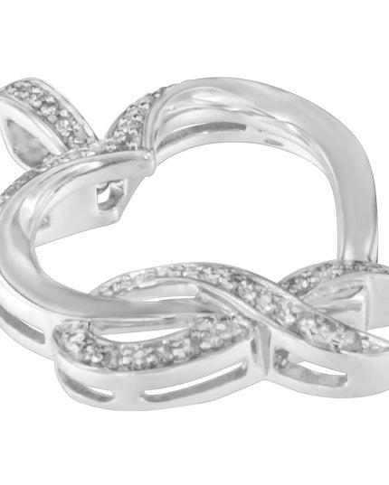 .925 Sterling Silver 1/6 cttw Diamond Heart Pendant Necklace (H-I, I1-I2)