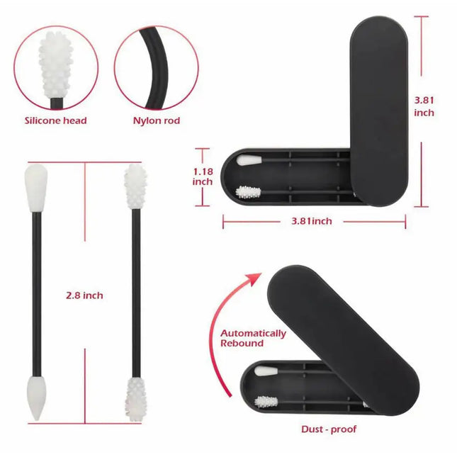 Reusable Silicone Cotton Swab -2 Pack