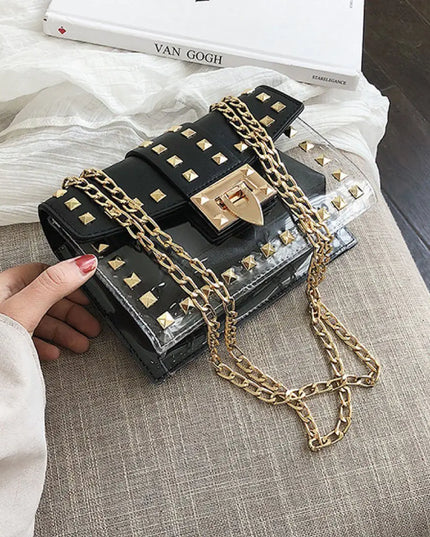 Betty Shoulder Bag -Clear/Black