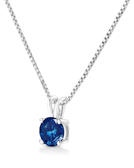 10K White Gold 1/4 Cttw Round Brilliant Cut Lab Grown Diamond 4-Prong Solitaire Pendant Necklace
