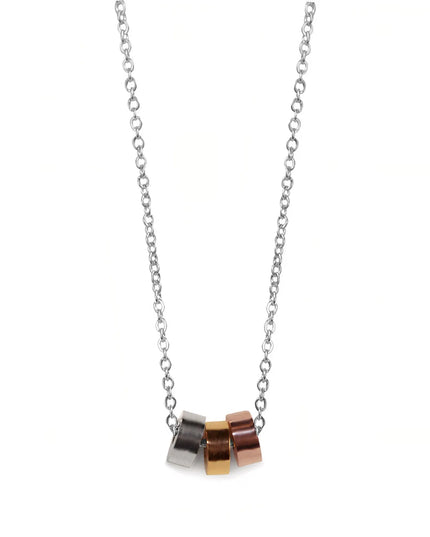 Triple Hoop Necklace- Silver