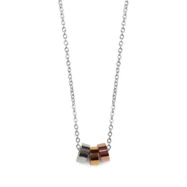 Triple Hoop Necklace- Silver