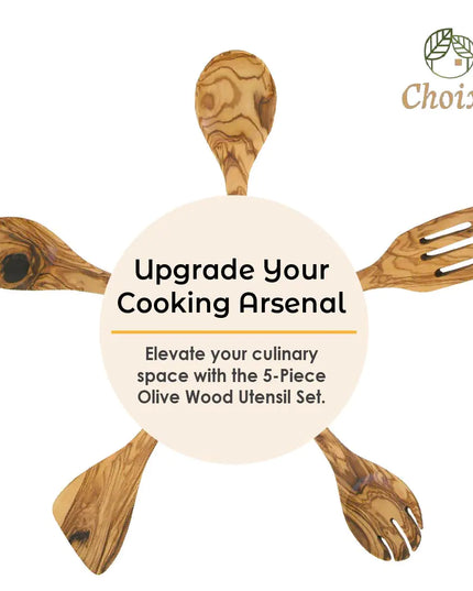 Olive Wood Kitchen Servers Set -5 pcs