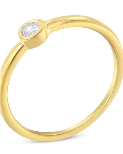 14K Yellow Gold Plated .925 Sterling Silver Miracle Set Diamond Ring (1/20 Cttw, J-K Color, I1-I2 Clarity)