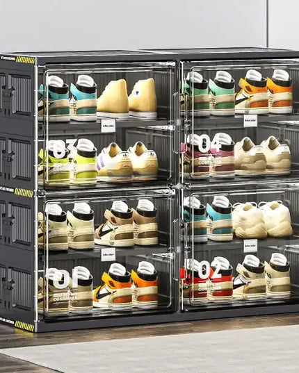 24-pair Hard Plastic Shoe Storage Cabinet, 6 Layers, Large Stackable/foldable