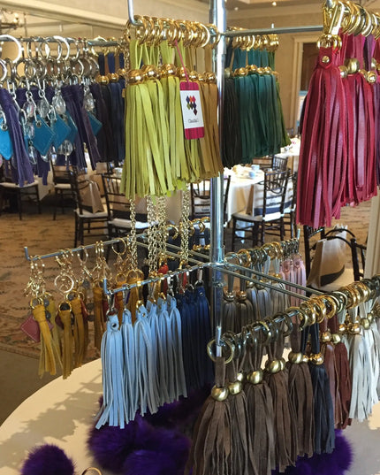 Leather Tassel - Silver/Chocolate