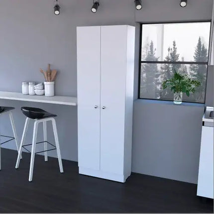 Buxton White Tall Cabinet 2-door Storage