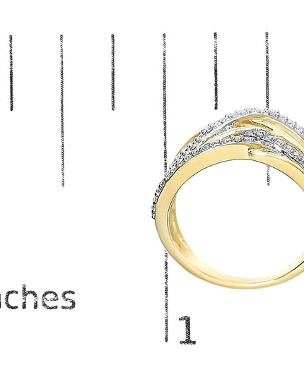 .925 Sterling Silver Diamond Accent Crossover Ring (I-J Color, I2-I3 Clarity)