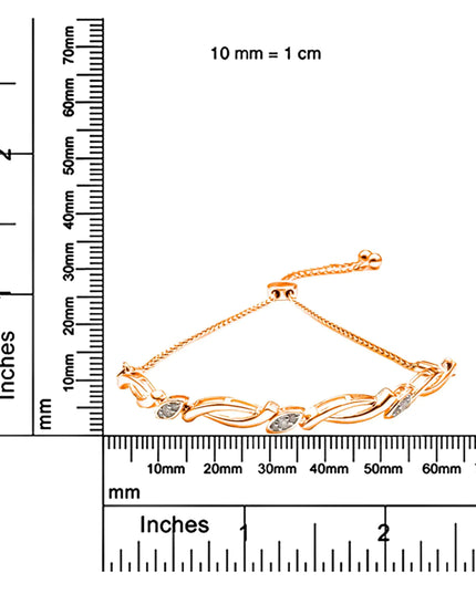 .925 Sterling Silver Diamond Accent Alternating Swirl link Bolo Bracelet (I-J Color, I2-I3 Clarity) - 6" to 9" Adjustable
