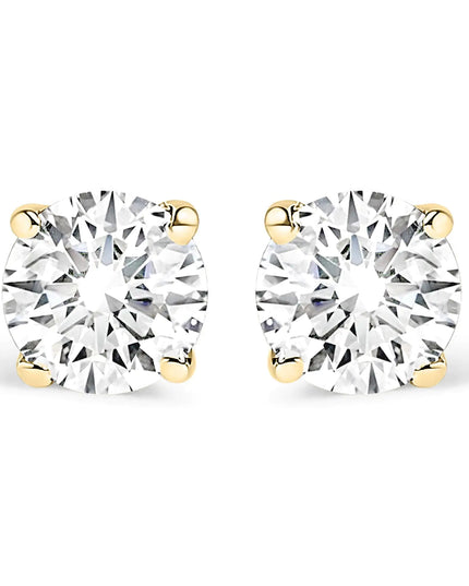 14K Gold 1/2 Cttw Round Lab Grown Diamond Solitaire Stud Earrings