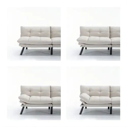 Cream Convertible Folding Modern Sofa Bed