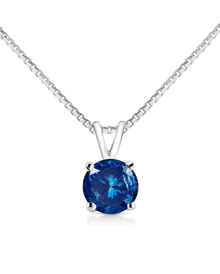10K White Gold 1/4 Cttw Round Brilliant Cut Lab Grown Diamond 4-Prong Solitaire Pendant Necklace