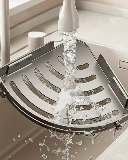 1 Layer Silver Triangular Corner Shelf Organizer