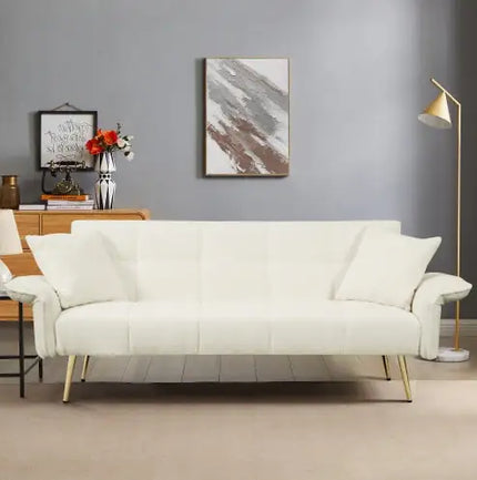 Convertible Futon Sofa Bed, Double, Folding Armrests, 70.1\", Living Rooms, Small Spaces