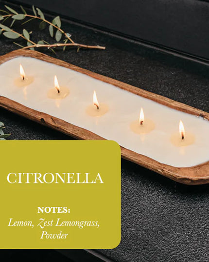 5-Wick Dough Bowl Soy Candle - Citronella