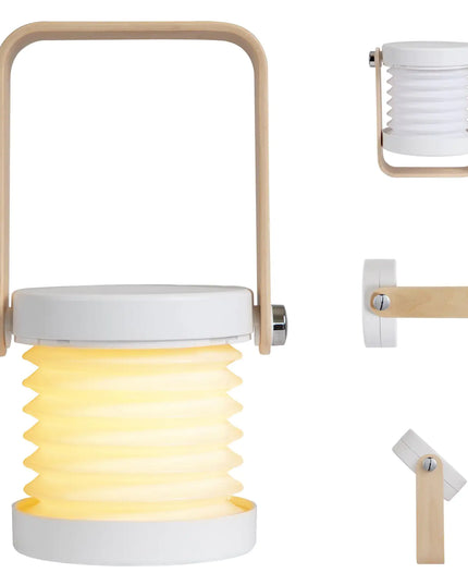 Portable Telescopic LED Camping Lantern Night Light, USB, Folding, 3D Creative, Blue