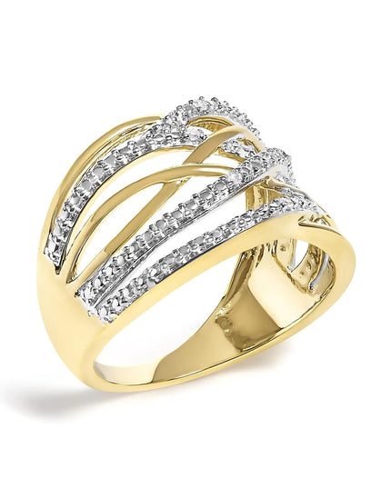 .925 Sterling Silver Diamond Accent Crossover Ring (I-J Color, I2-I3 Clarity)