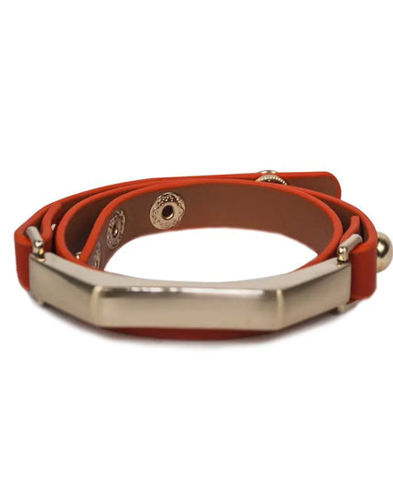 Sash Leather Bracelet- Orange