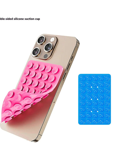Silicone Double-Sided Suction Cup Phone Case Detachable Mount, Sticky Phone Grip with Higher Suction Power for iPhone, Hands-Free Phone Accessories Holder for Selfies and Videos