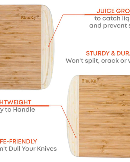 Bamboo Cutting Board 14x11 Inch With Juice Groove