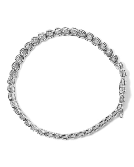 .925 Sterling Silver 1.00 Cttw Diamond C-Shaped Link Bracelet (I-J Color, I3 Clarity)