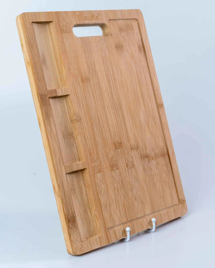 XL Bamboo Cutting Board - 17x12.5 Inch Wood Tray For Meat, Cheese, Veggies - Juice Groove, 3