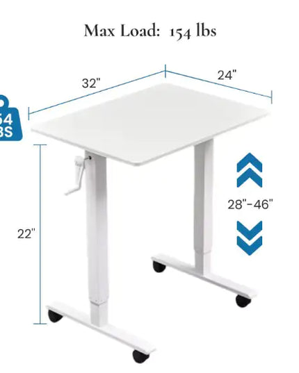 Adjustable Desk, Hand Crank, Height Adjustable