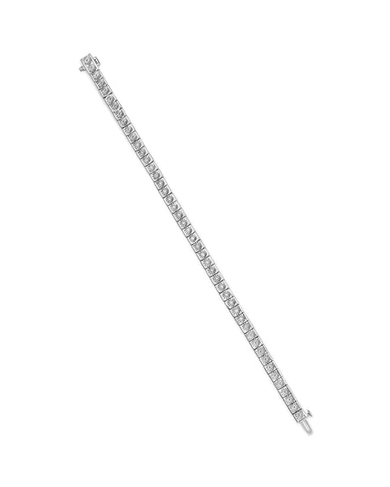 .925 Sterling Silver 1/4 Cttw Miracle Set Diamond and Bead Link 7.25" Tennis Bracelet (I-J Color, I2-I3 Clarity)